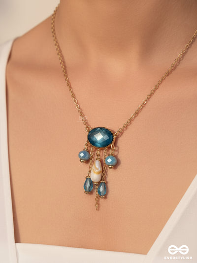 Sky Line Coast - Blue Casual Sandstone Neckpiece With Anti-Tarnish Coating