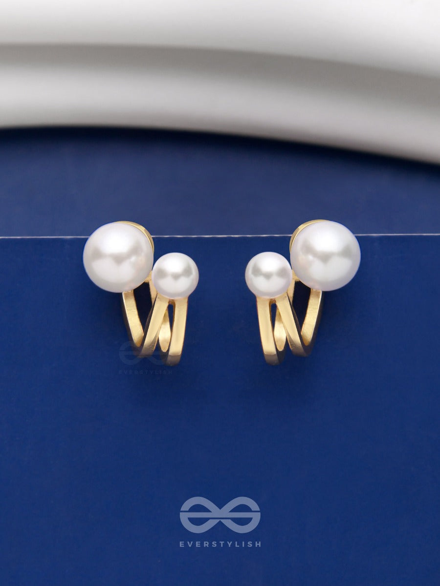 Duet Of Pearls - Golden Studs