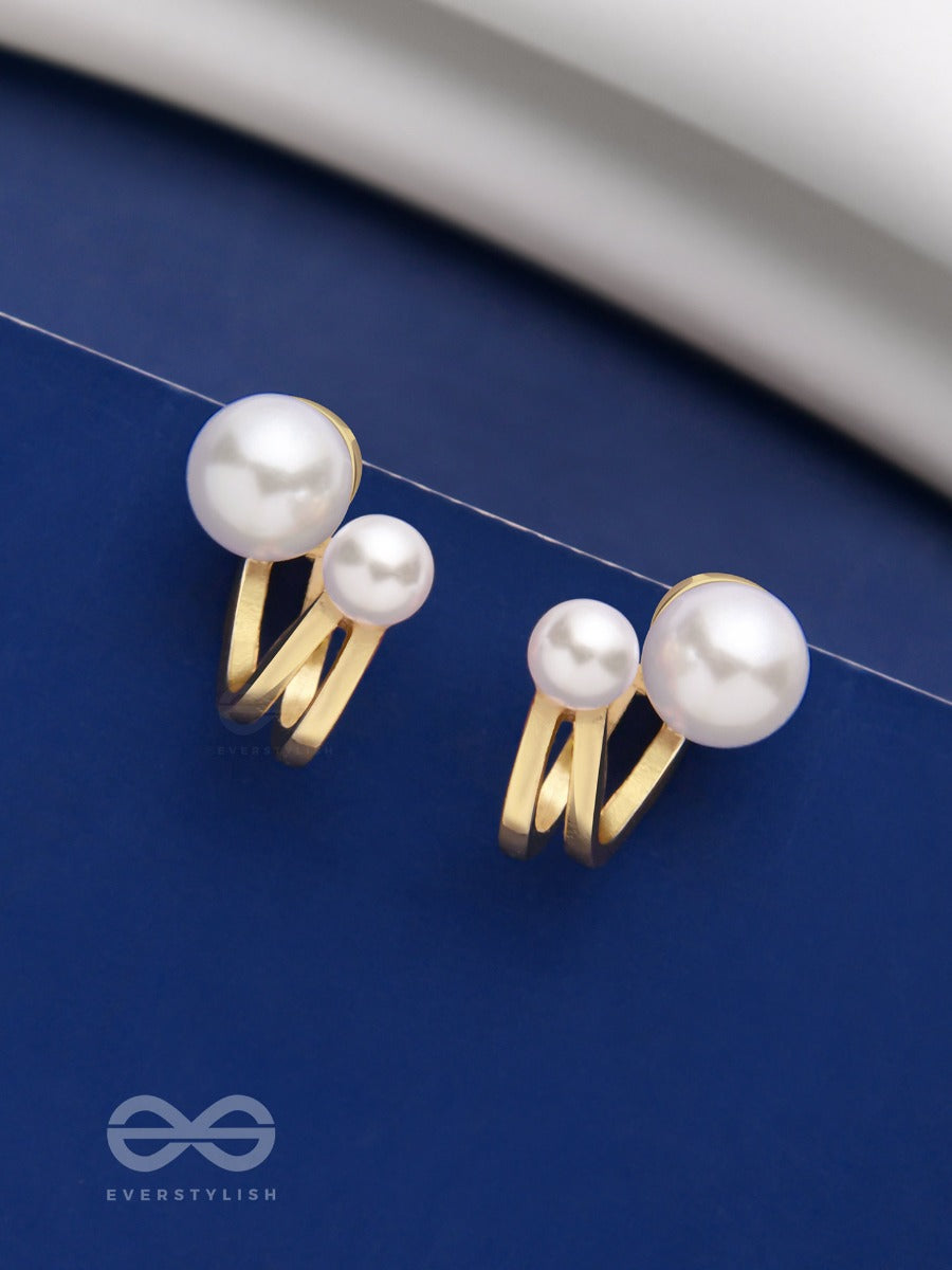 Duet Of Pearls - Golden Studs