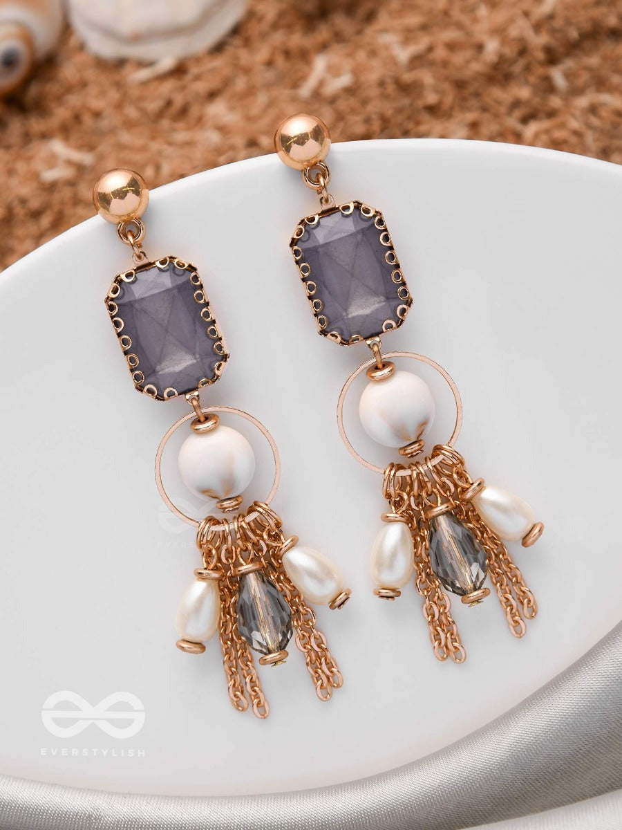 The Sea Horizon - Statement Drop Sandstone Earrings
