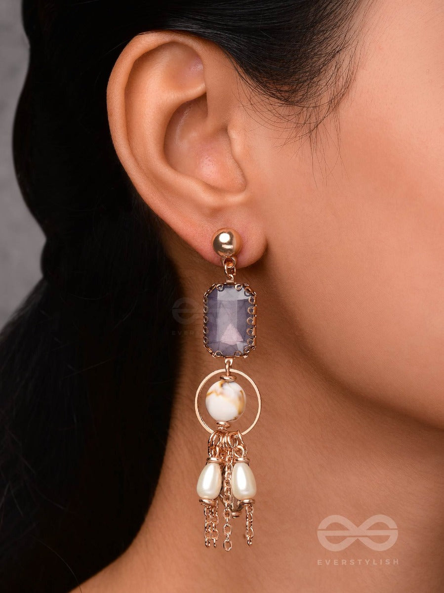 The Sea Horizon - Statement Drop Sandstone Earrings