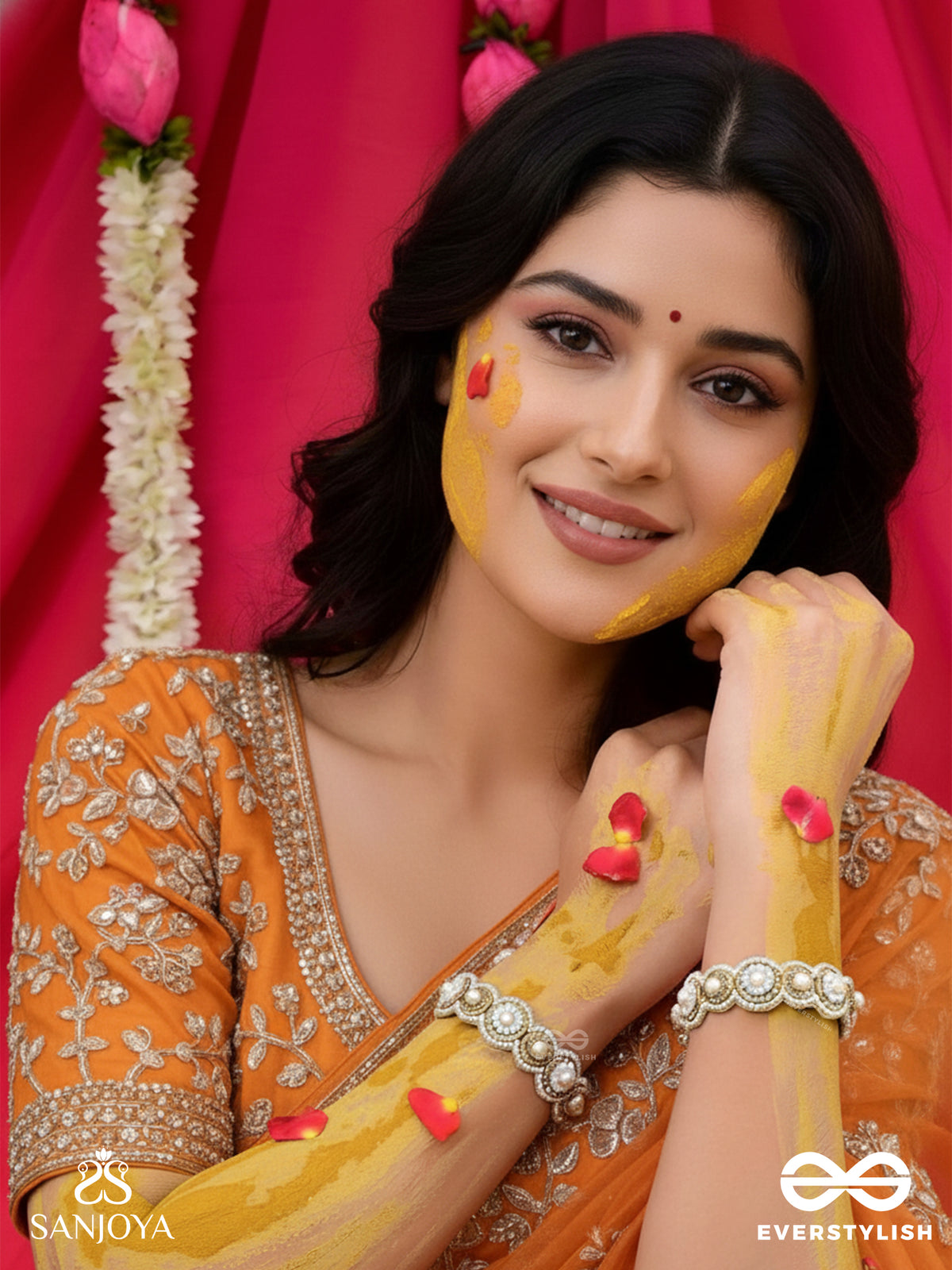 Ayudha - The Ivory Shine - Pearls And Beads Embroidered Bangles (Set Of 2)
