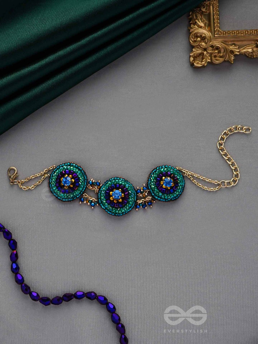 Subraja - Brilliantly Radiant - Beads, Stone And Cutdana Embroidered Bracelet