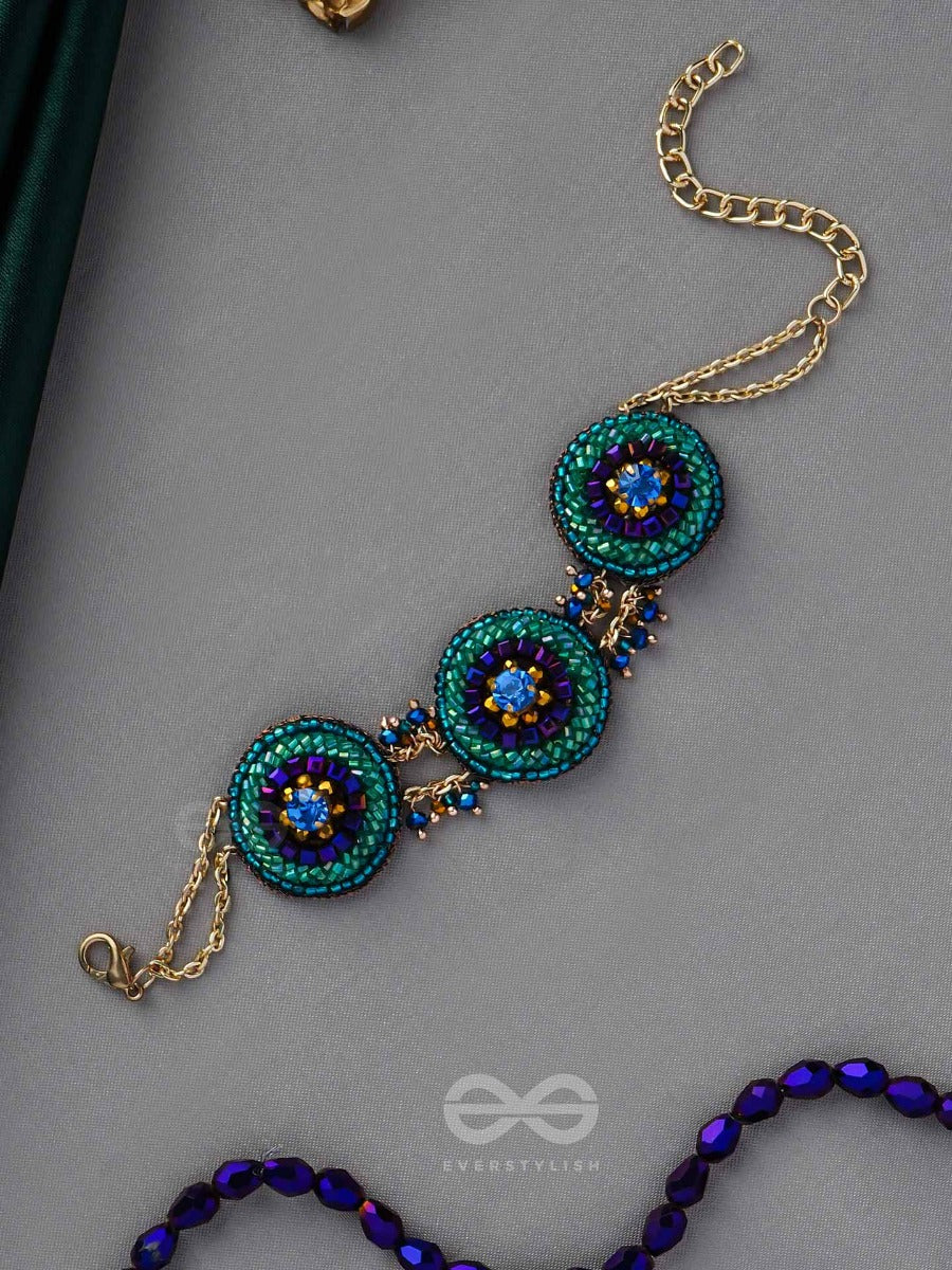 Subraja - Brilliantly Radiant - Beads, Stone And Cutdana Embroidered Bracelet