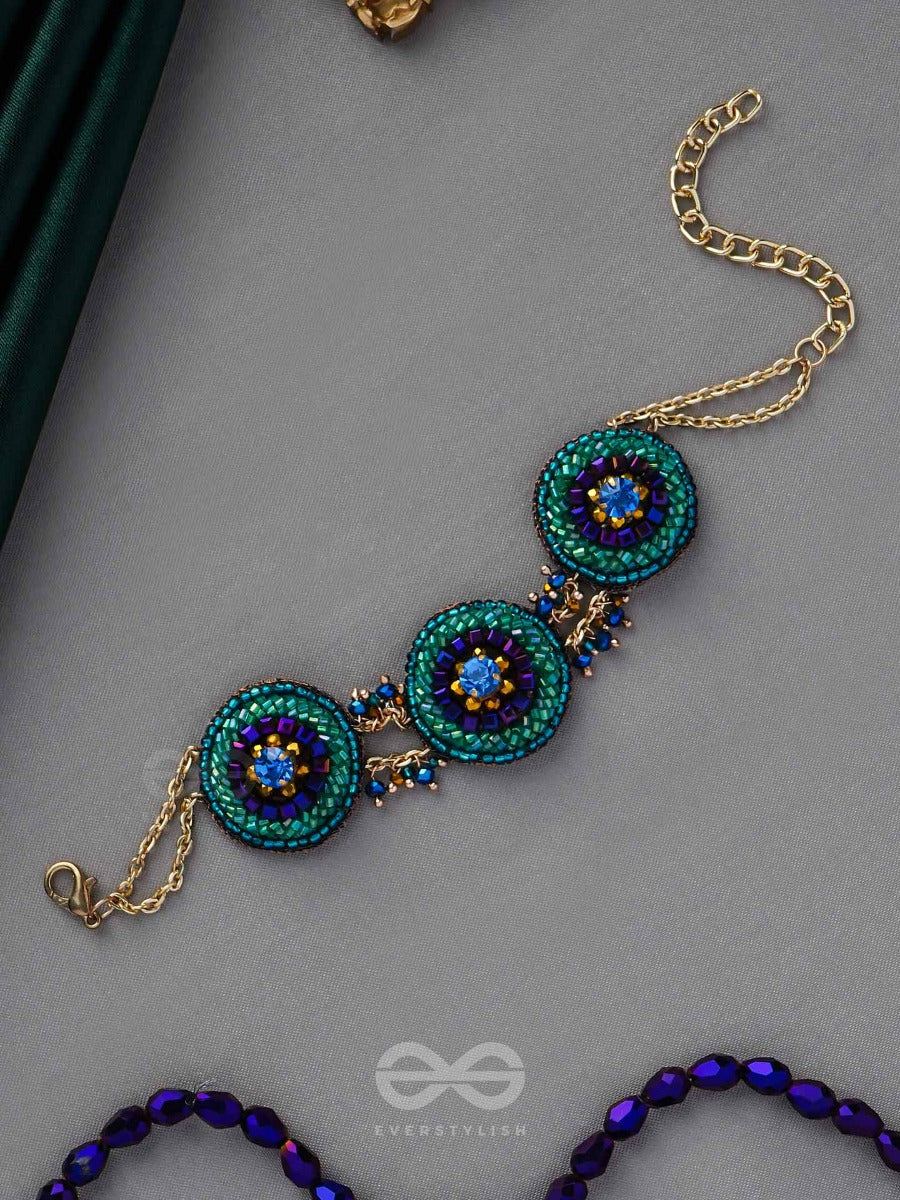 Subraja - Brilliantly Radiant - Beads, Stone And Cutdana Embroidered Bracelet