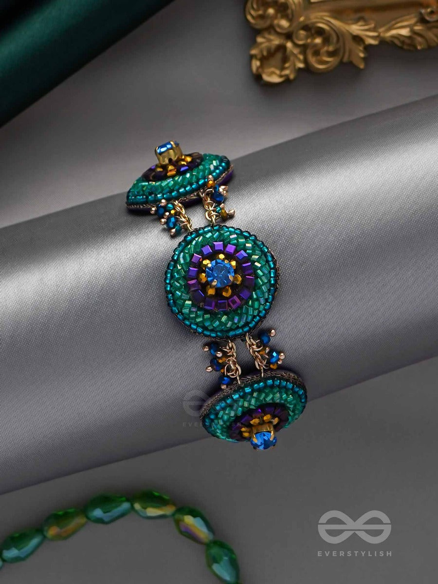 Subraja - Brilliantly Radiant - Beads, Stone And Cutdana Embroidered Bracelet