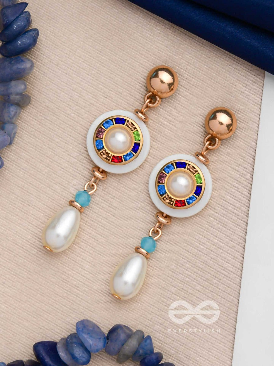 Dazzling Celestial Spin - Golden Drop Earrings