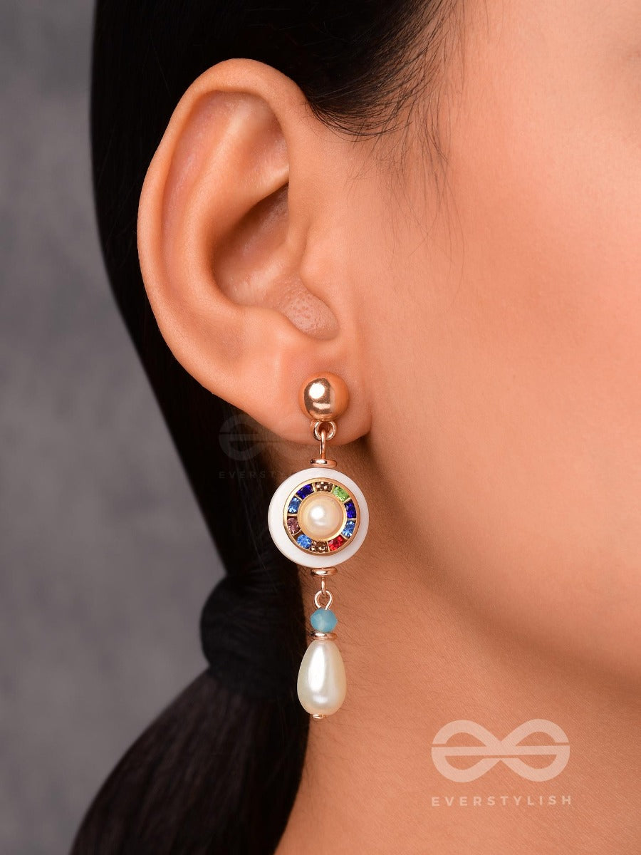 Dazzling Celestial Spin - Golden Drop Earrings