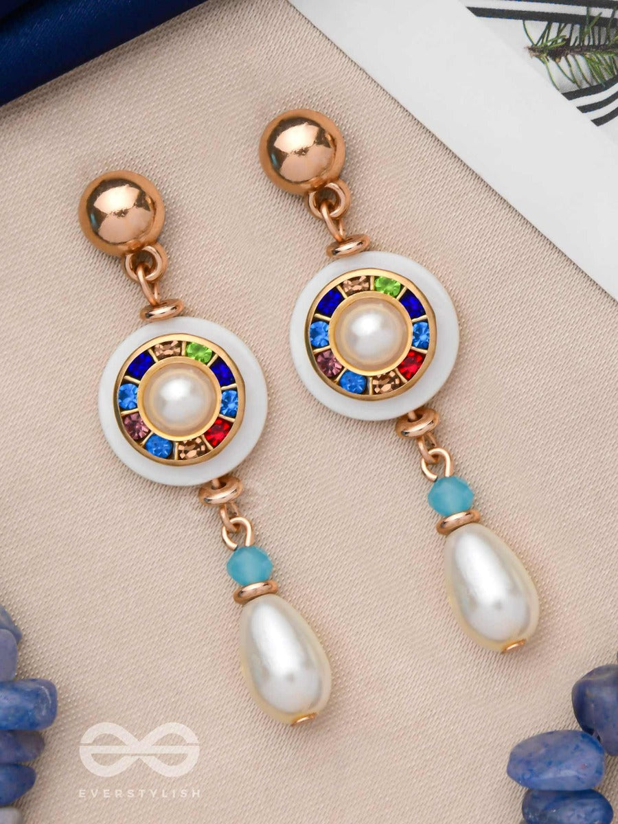 Dazzling Celestial Spin - Golden Drop Earrings