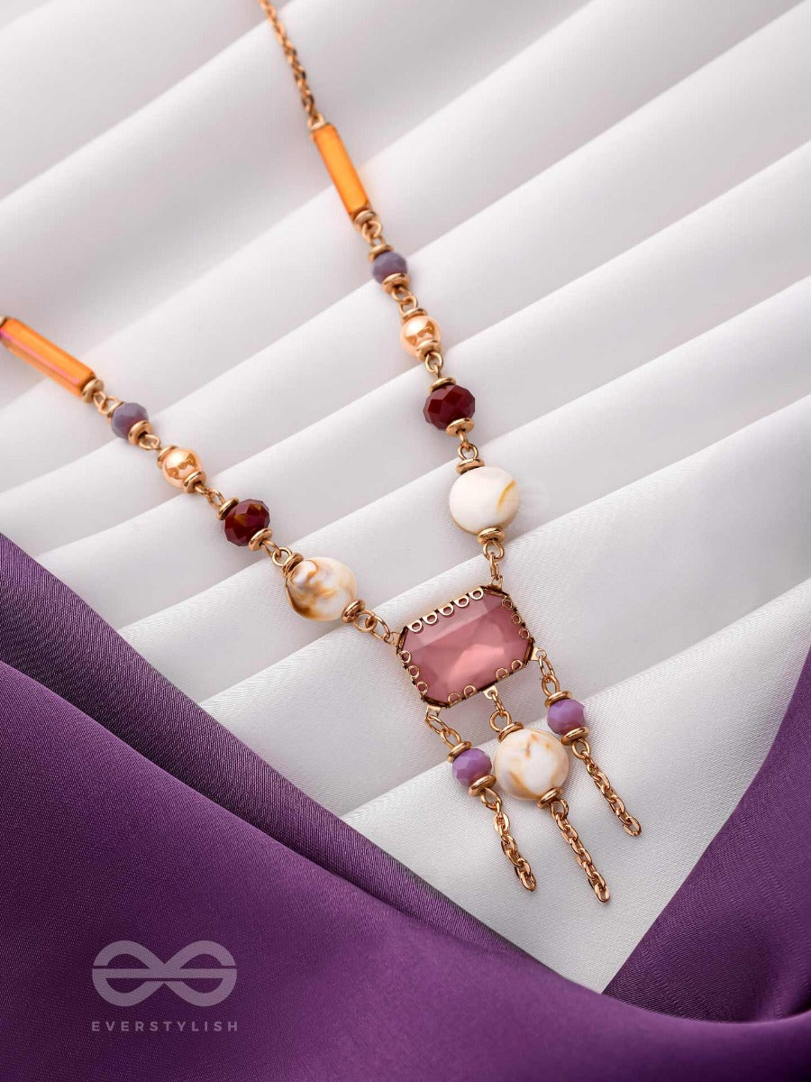 The Gem Carnivals- Multicolored Statement Sandstone Neckpiece With Anti-Tarnish Coating