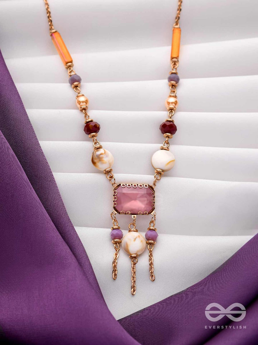 The Gem Carnivals- Multicolored Statement Sandstone Neckpiece With Anti-Tarnish Coating