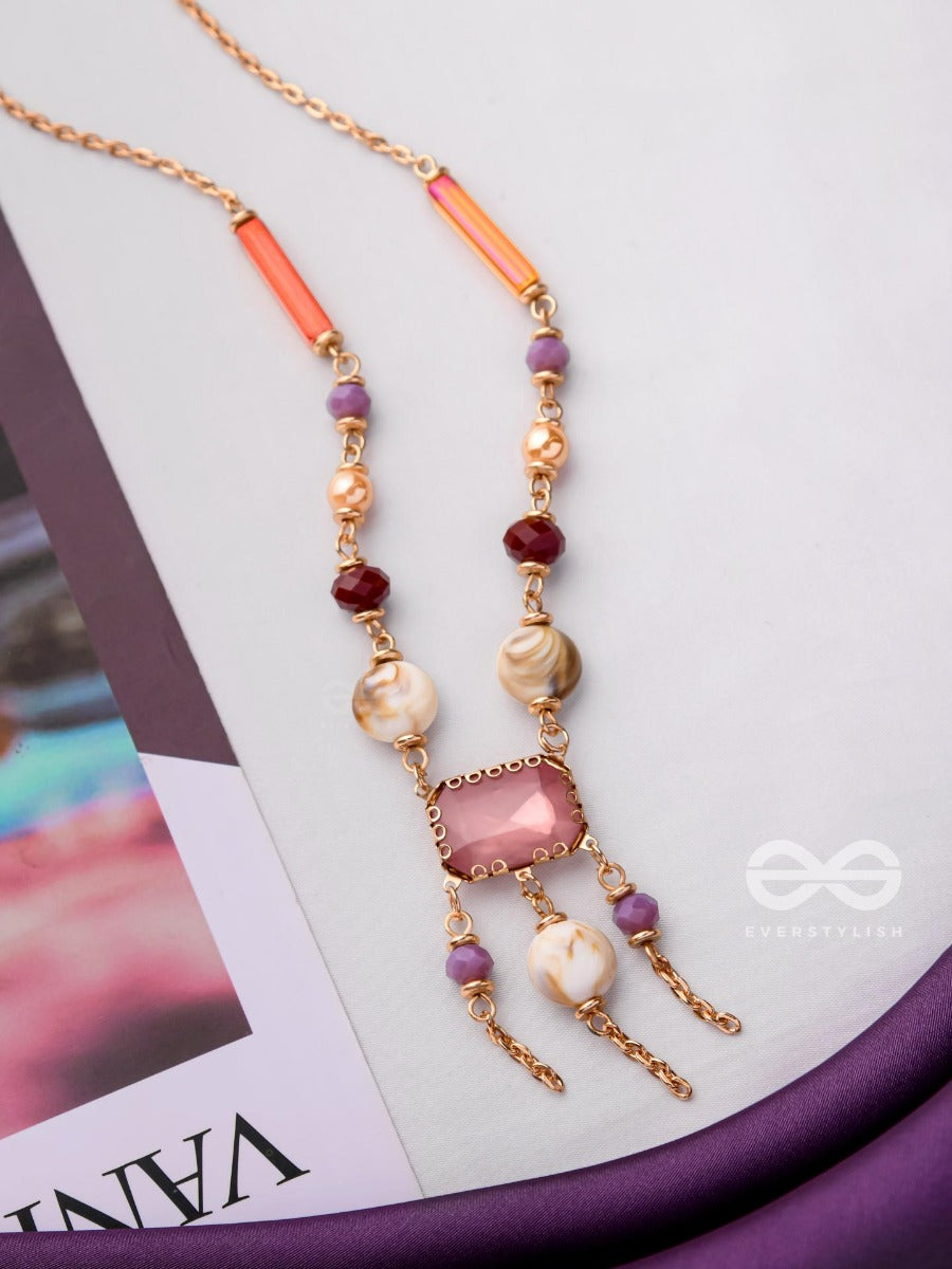 The Gem Carnivals- Multicolored Statement Sandstone Neckpiece With Anti-Tarnish Coating