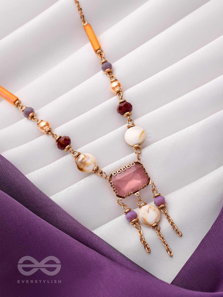 The Gem Carnivals- Multicolored Statement Sandstone Neckpiece With Anti-Tarnish Coating