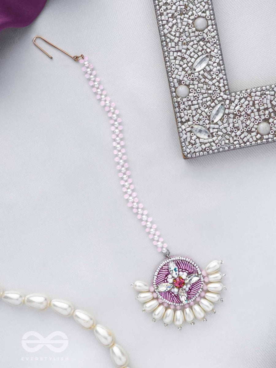 Mukhashri - Filled With Beauty - Stones, Cutdana And Beads Embroidered Maangtika
