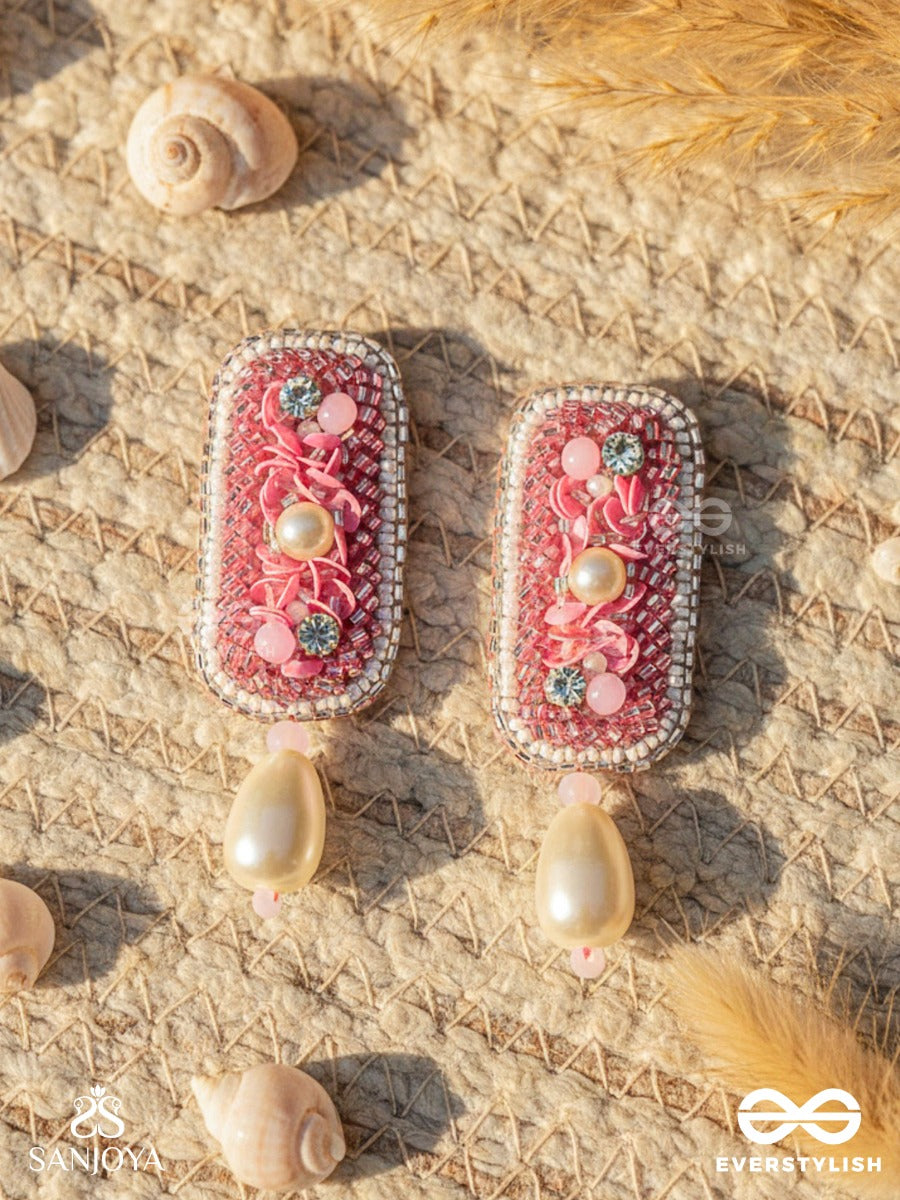 Varavarshini - Bestower Of Boons - Stone, Beads And Pearls Embroidered Earrings