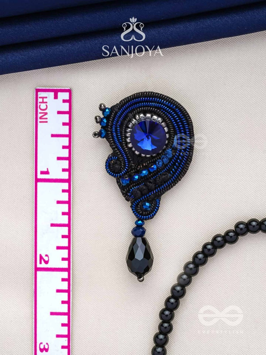 Ullambha - The Graceful Cascade - Beads, Stone And Glass Drop Embroidered Earrings