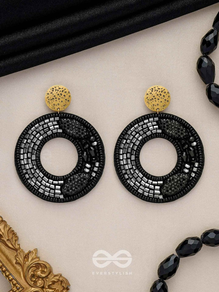 Ratrikrata - Created By Night - Beads And Cutdana Embroidered Earrings