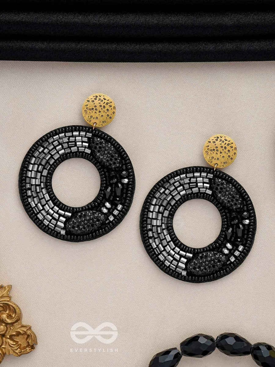 Ratrikrata - Created By Night - Beads And Cutdana Embroidered Earrings