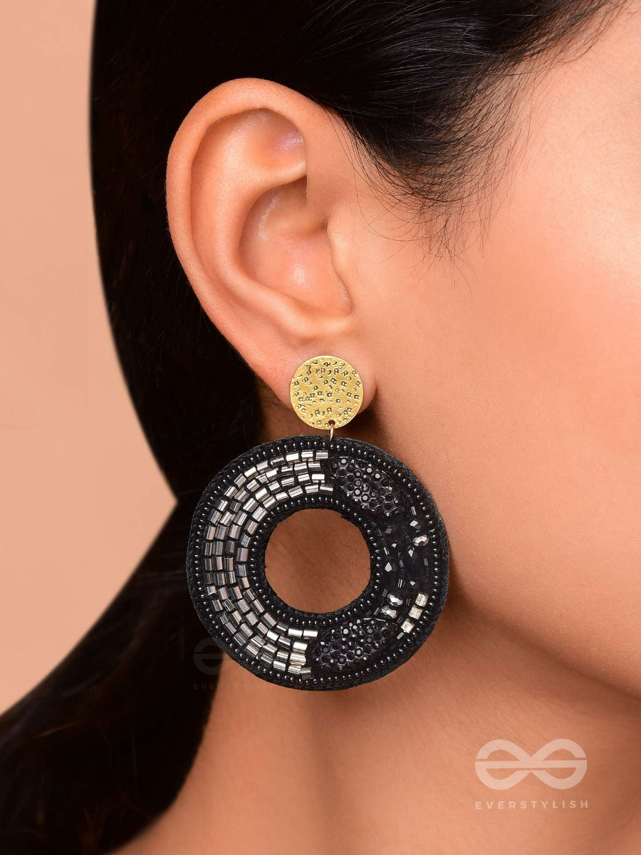 Ratrikrata - Created By Night - Beads And Cutdana Embroidered Earrings