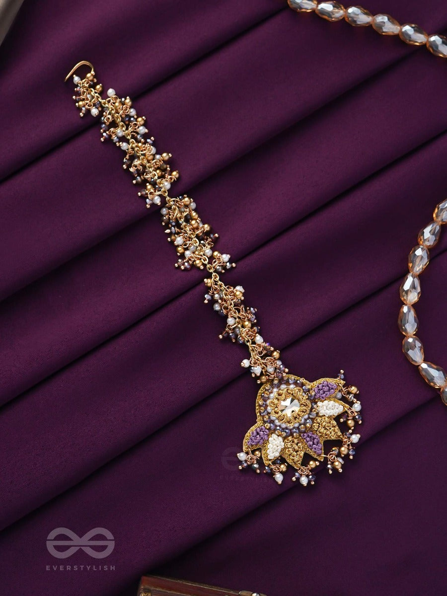 Lilodyana - Garden's Paradise - Beads And Stone Embroidered Maangtika