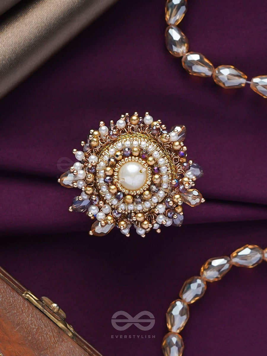 Anukulika - The Regal Brilliance - Pearls And Beads Embroidered Ring