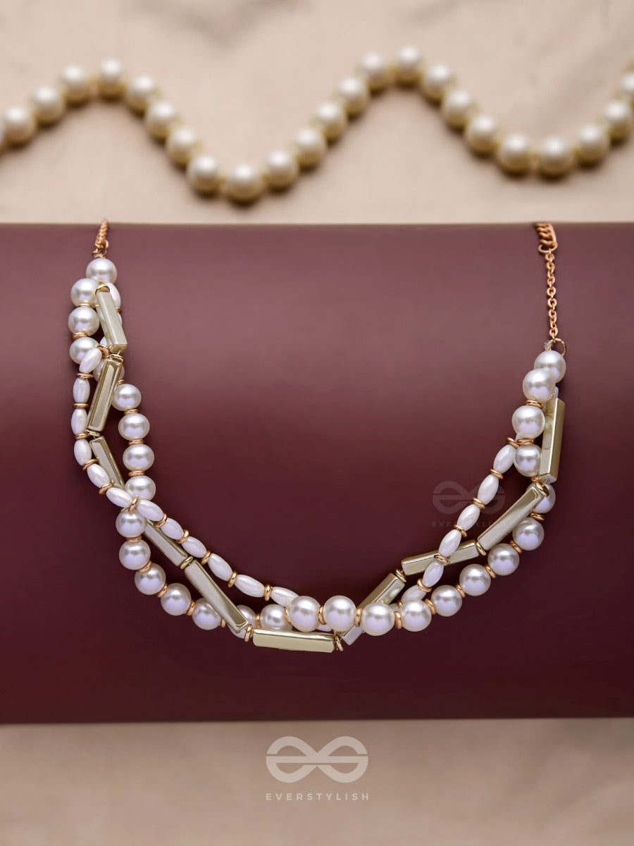 The Shoreline Shimmer - Golden Statement Neckpiece