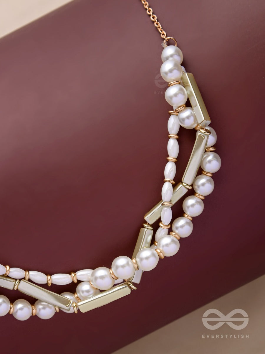 The Shoreline Shimmer - Golden Statement Neckpiece