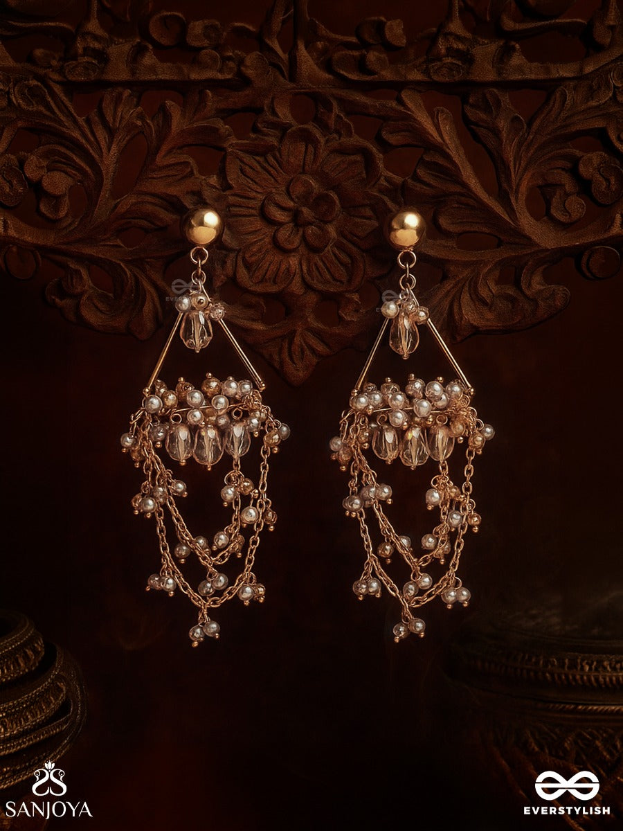 Abhrita - The Gleaming Layers - Golden Embellished Earrings