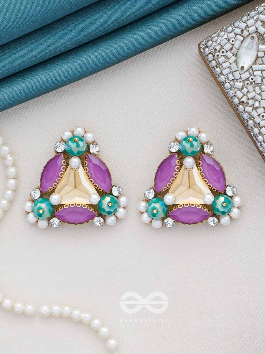 Sutraali- The Beads 'N Bling - Stones And Pearls Embroidered Earrings