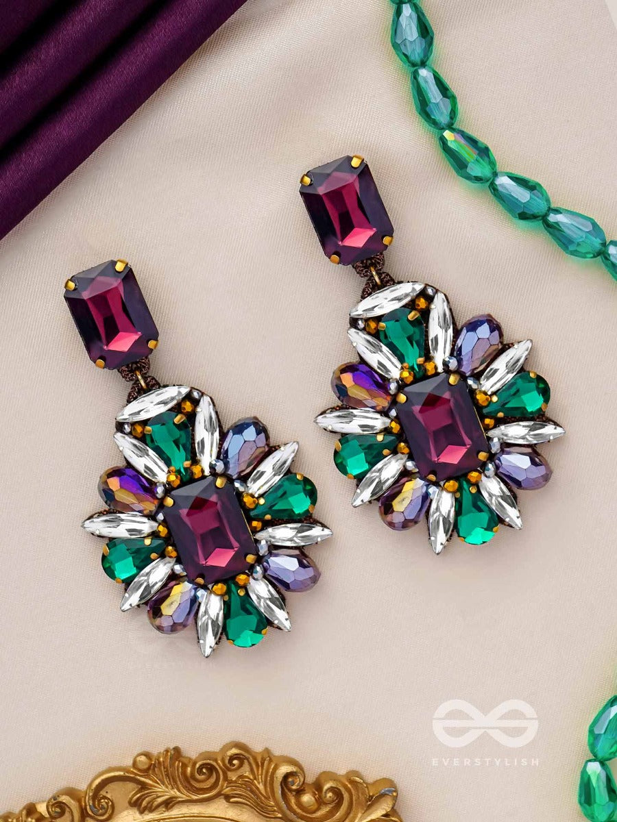 Manidhavalika - The Lavish Gems - Stone Embroidered Earrings