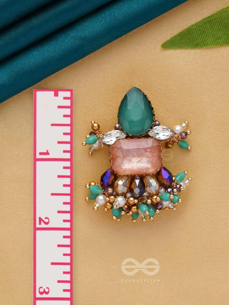 Vedhanik - The Gemfire Sparkle - Stone And Beads Embroidered Earrings