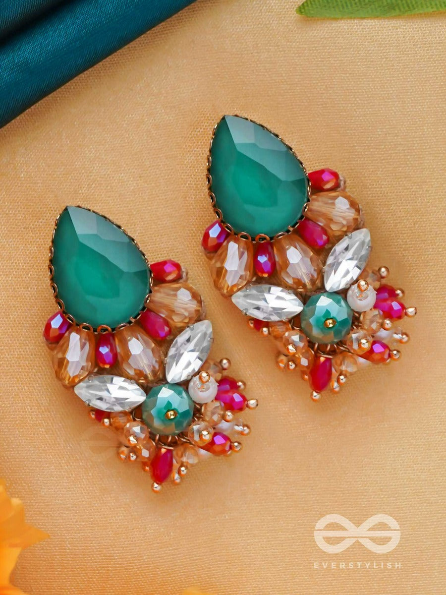 Ratnaadhya - Abounding In Jewels - Stones And Beads Embroidered Earrings