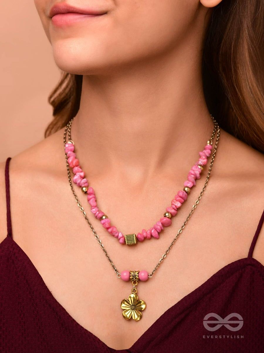 Blossom Bonanza - Golden Multilayered Neckpiece