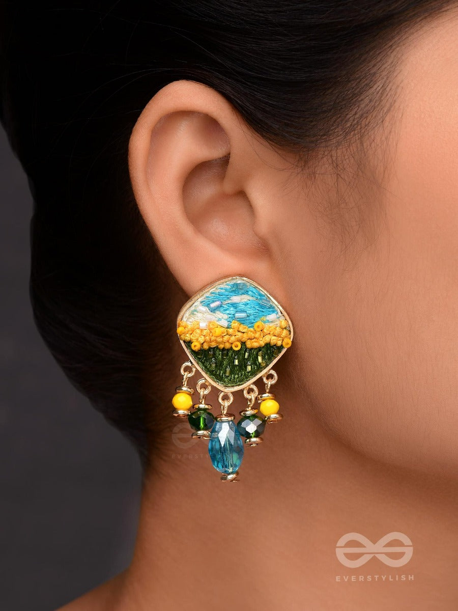 Adhita - The Blooming Nature - Resham And Beads Embroidered Earrings