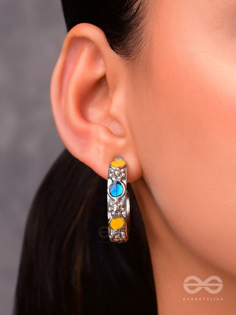 The Sapphire Sunshine - Casual Silver Earrings
