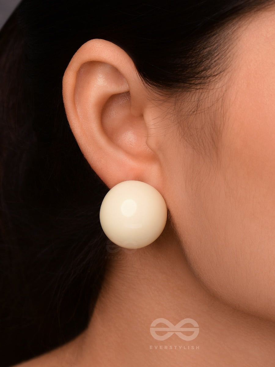 Hoppin' Happiness - White Statement Stud Earrings