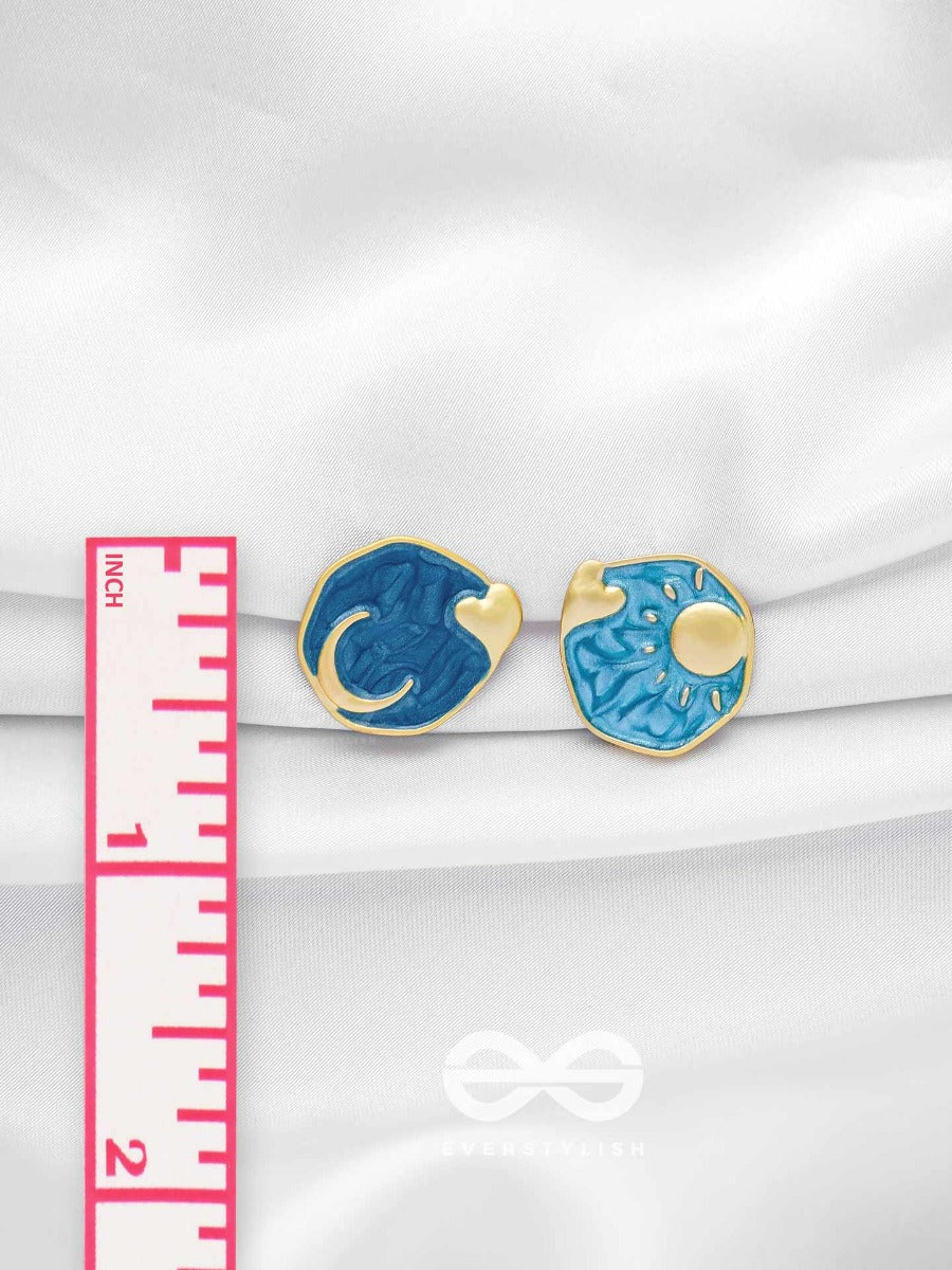 Daydreams & Nightskies - Golden Enamelled Stud Earrings