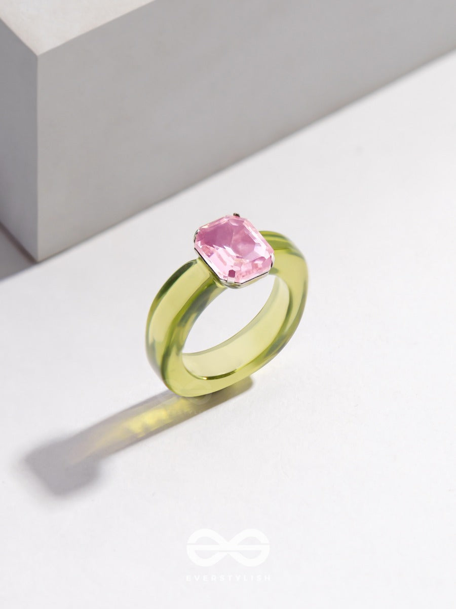 Springtime Sparklers - Statement Acrylic Ring