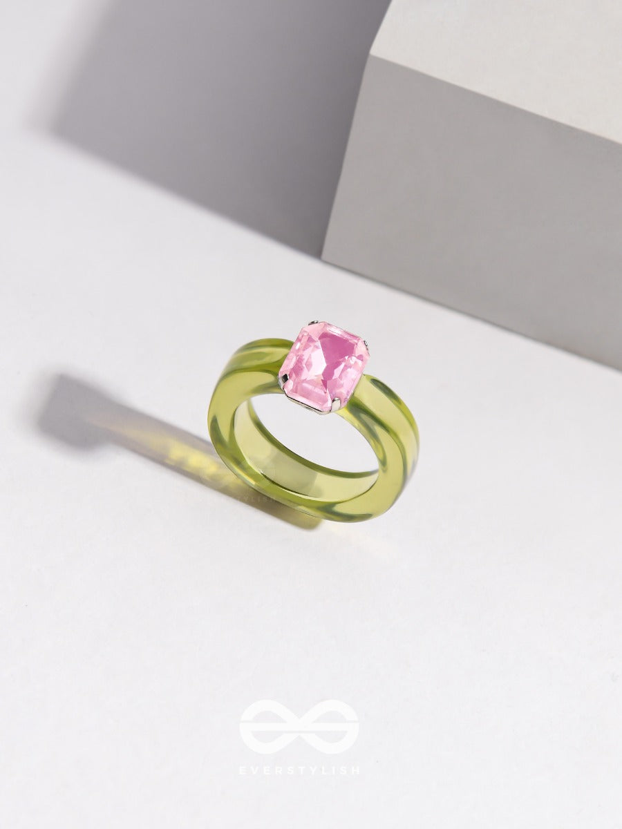 Springtime Sparklers - Statement Acrylic Ring