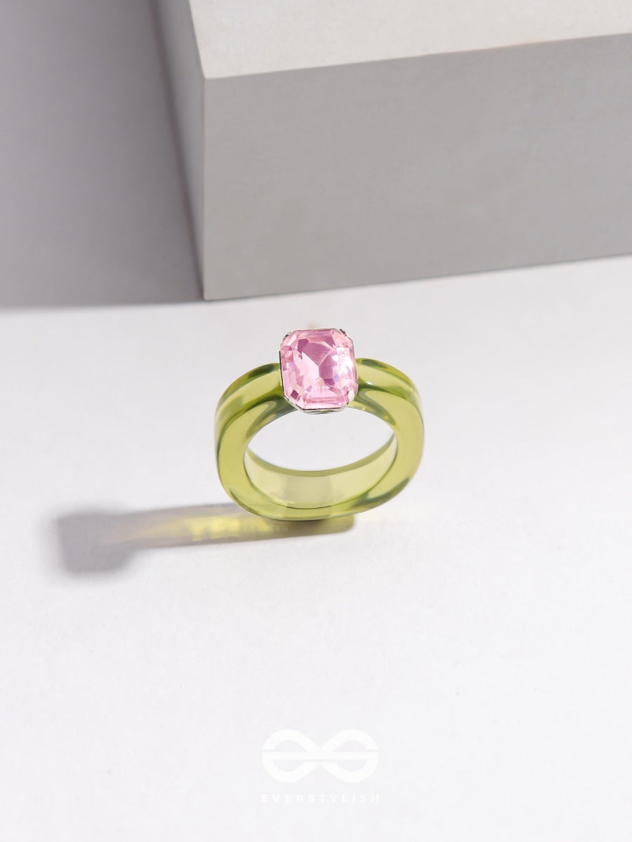 Springtime Sparklers - Statement Acrylic Ring