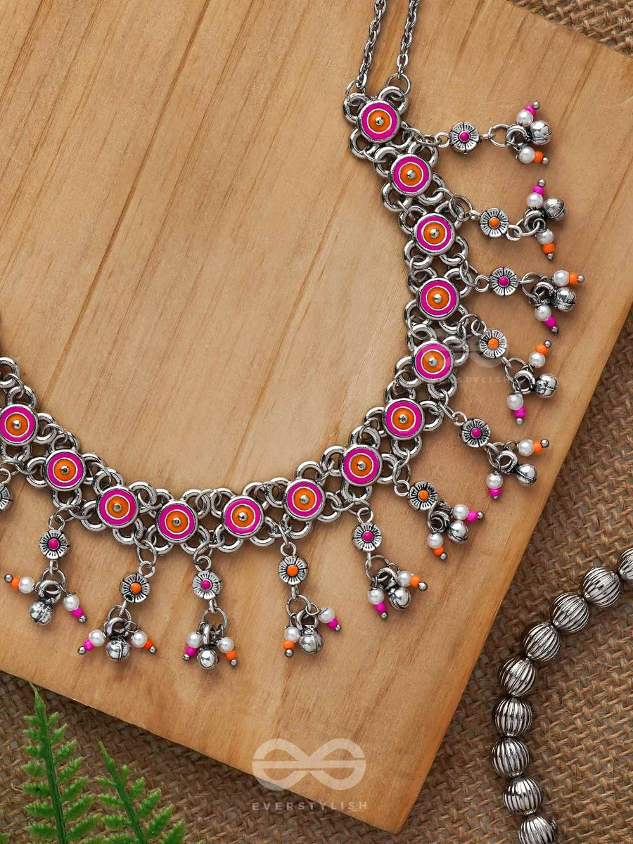 Sunkissed Bloom - Embellished Oxidised Neckpiece