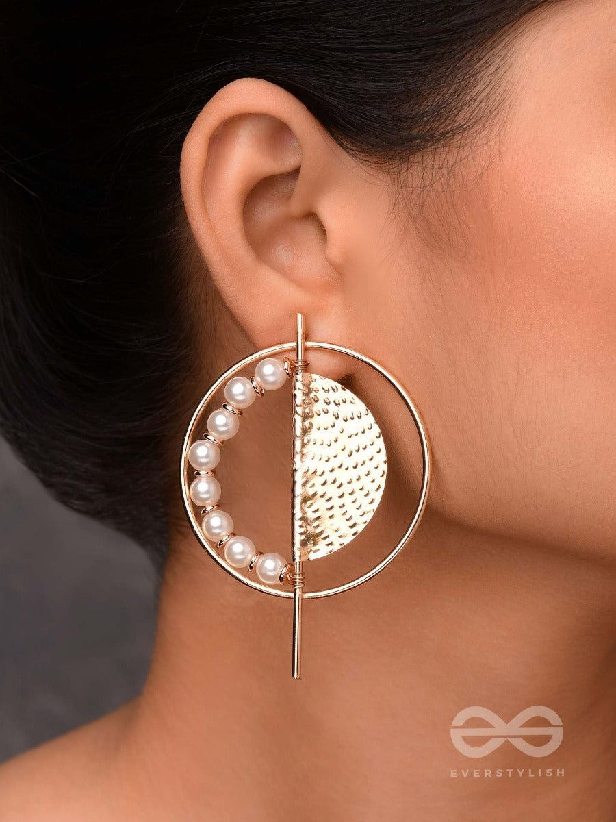 The Golden Sunburst- Golden Beads Earrings