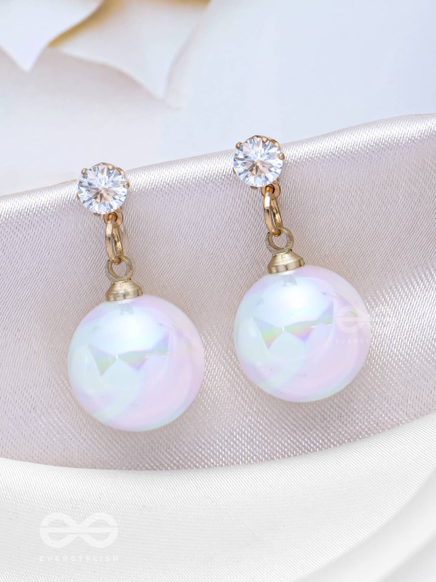 Pearly Moonshine - Golden Embellished Earrings