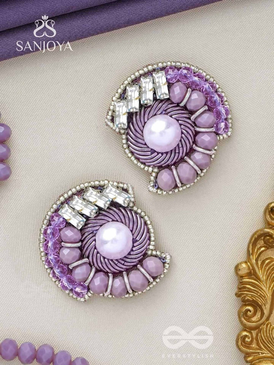Anuka - The Classic Beads - Pearl, Beads And Stone Embroidered Earrings