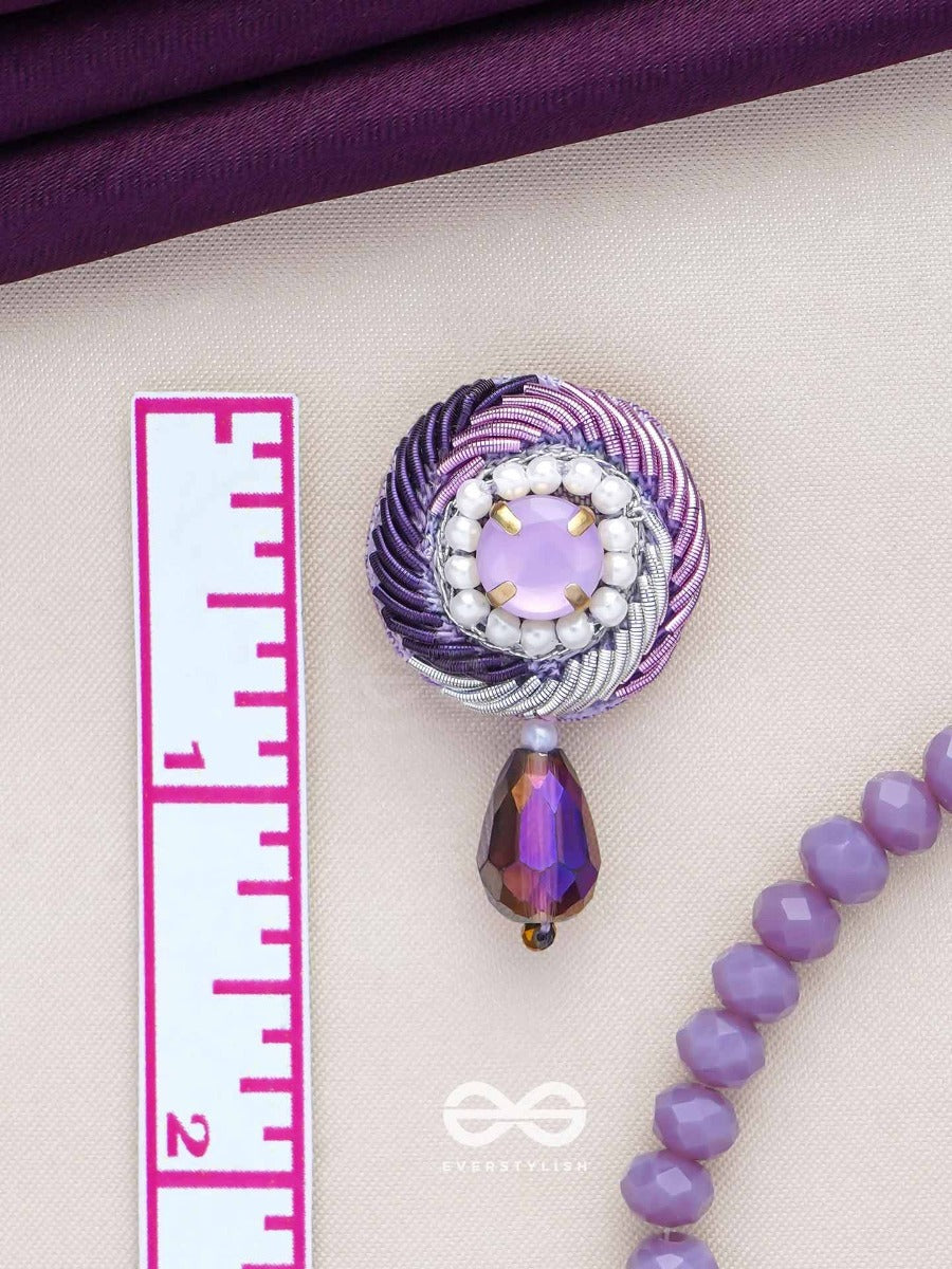 Arani - The Turning Round - Stone, Beads And Glass Drop Hand Embroidered Earrings