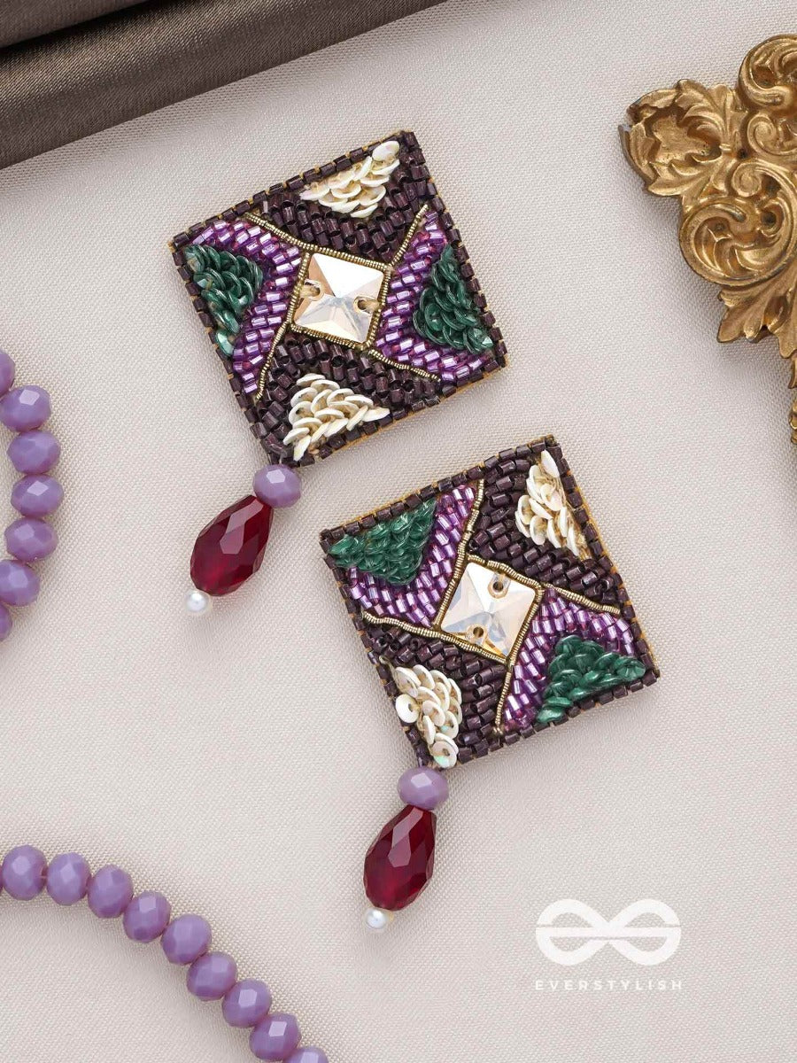 Devatti - The Dynamic Delight - Stone, Glass Drop And Sequins Embroidered Earrings