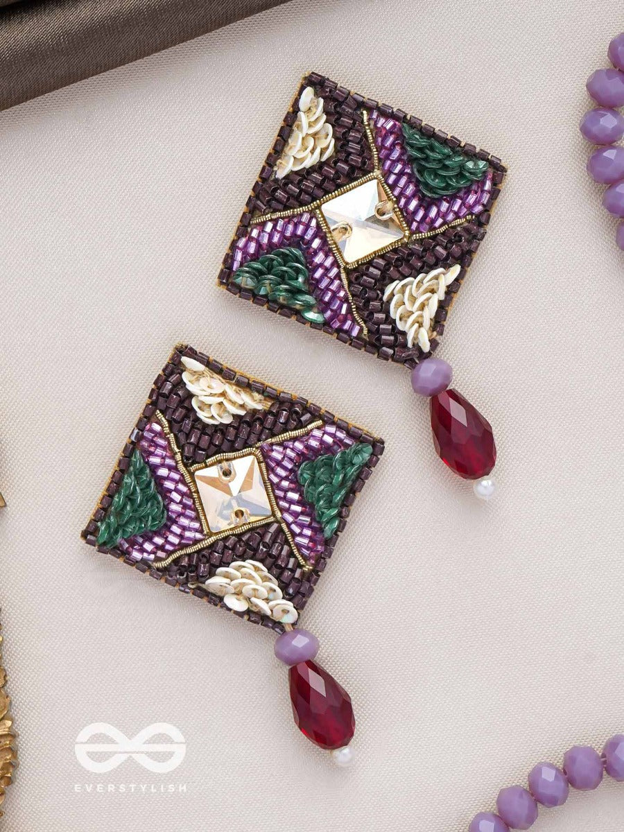 Devatti - The Dynamic Delight - Stone, Glass Drop And Sequins Embroidered Earrings