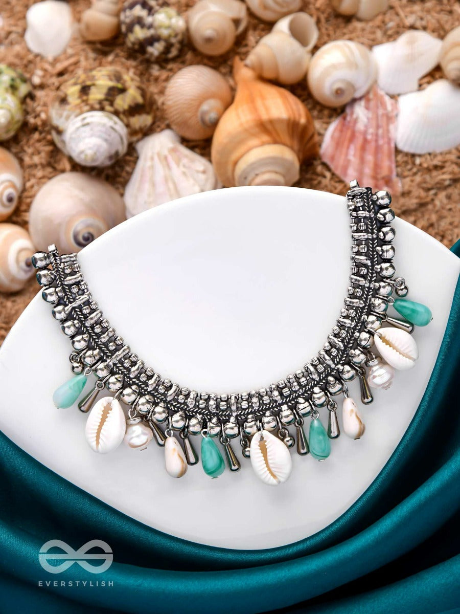 Seascape Tinsels - Oxidised Embellished Neckpiece