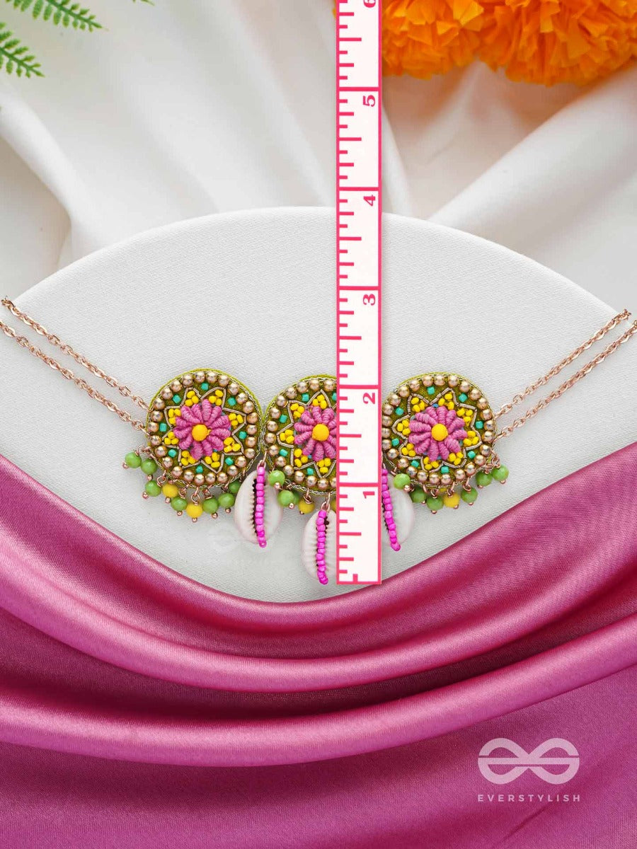 Sakosha - The Seashell Beauty - Shells, Beads And Resham Embroidered Neckpiece
