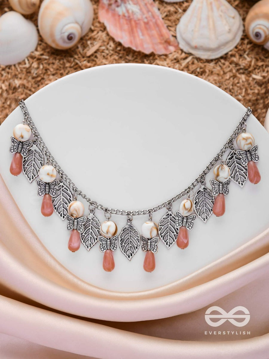 Butterfly Grooves - Statement Silver Neckpiece